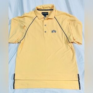 Footjoy Polo Shirt Men's Small. Buttery Yellow Embroidered Crest Golf Preppy